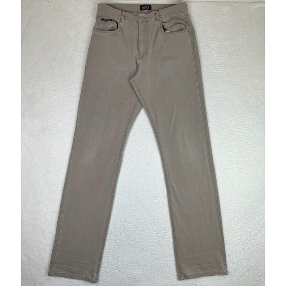 Hugo Boss Other - Hugo Boss Alabama 909 Jeans Mens 33x34 Beige Regular Straight Cotton Denim Italy